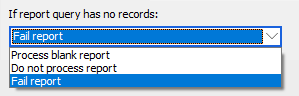 The dialog that sets the option for what to do if a report query returns no records. 